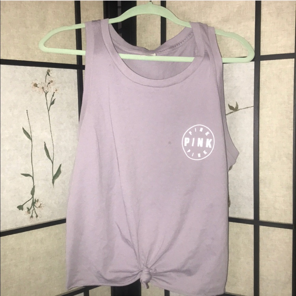 Pink Tank w/ knot tie
